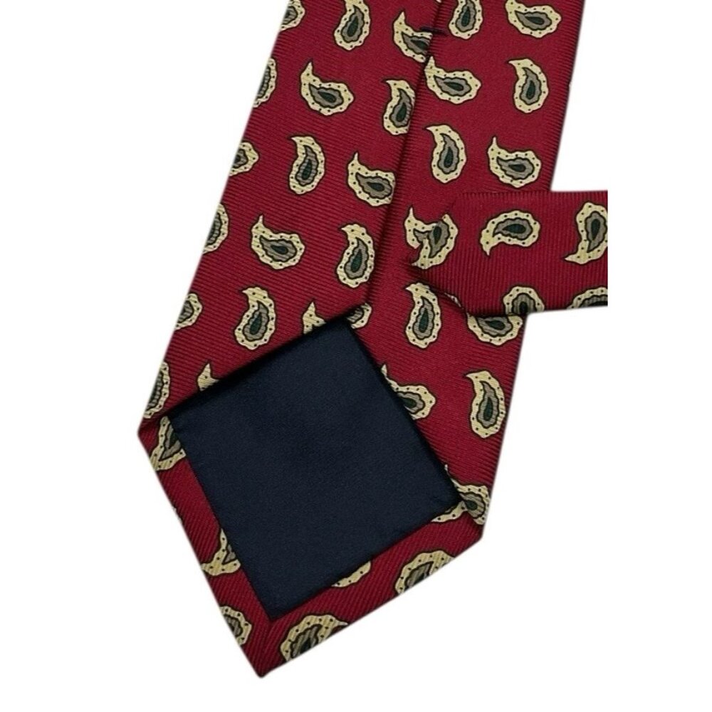 POLO RALPH LAUREN Men's 100% Silk Necktie LUXURY Tie Burgundy Paisley W:3.6" EUC - Picture 5 of 5